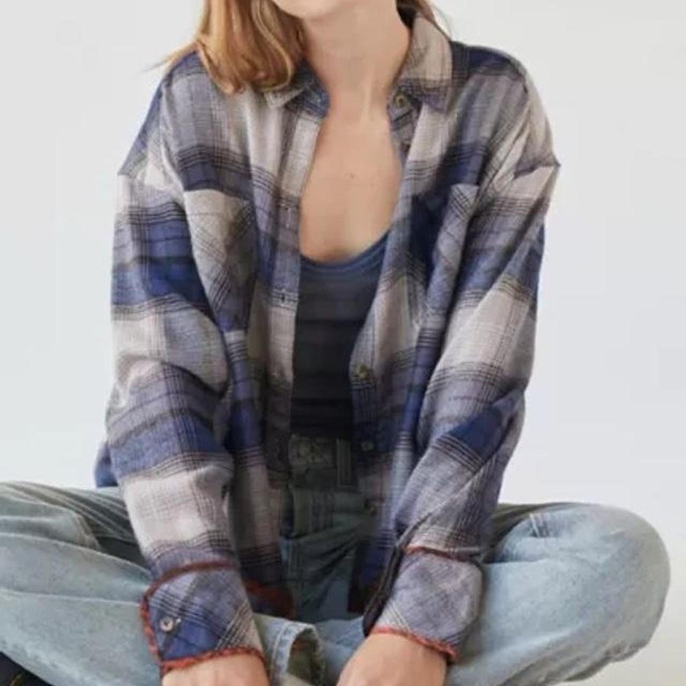 BDG Karl Drapey Flannel Shirt (Large)